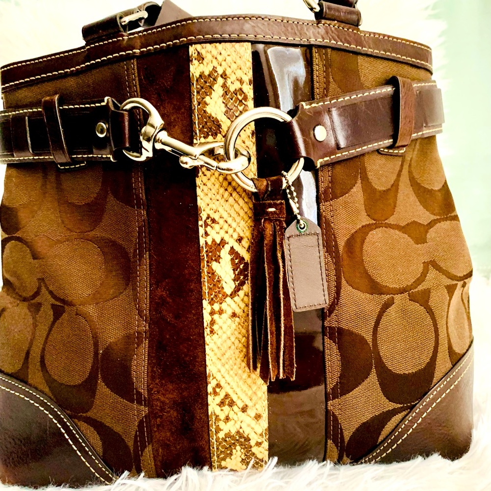 AuthenticCOACH Monogram Hampton Satchel Handbag